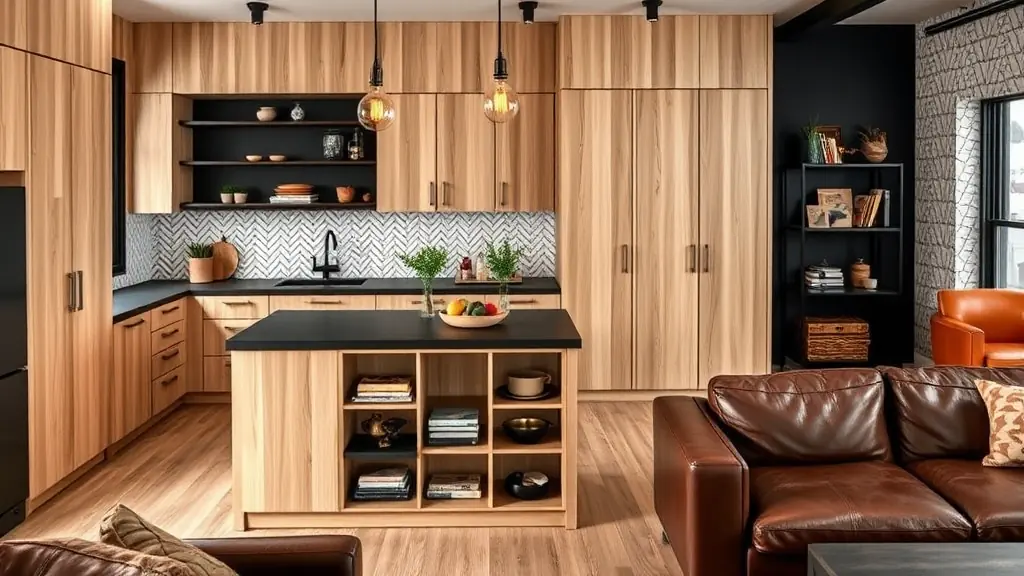 5-cuisine-bois-avec-ilot-deporte_F cuisine ouverte cocoon